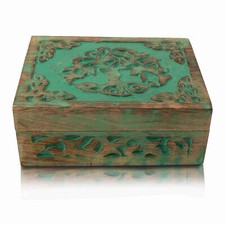 Great Birthday Gift Handmade Decorative Wooden Jewelry Box Tree Of Life Carvi...