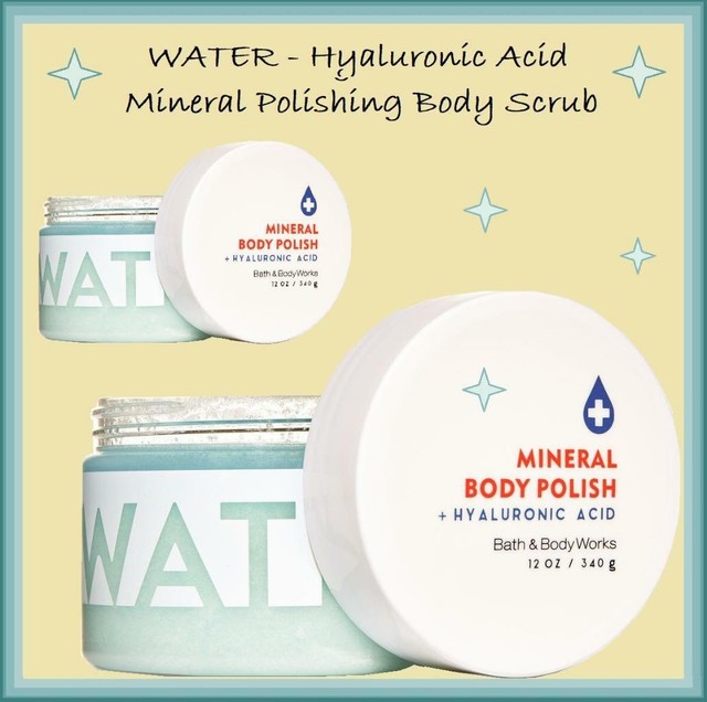 2 Bath & Body Works Water Mineral Body Polish Hyaluronic Acid 12oz