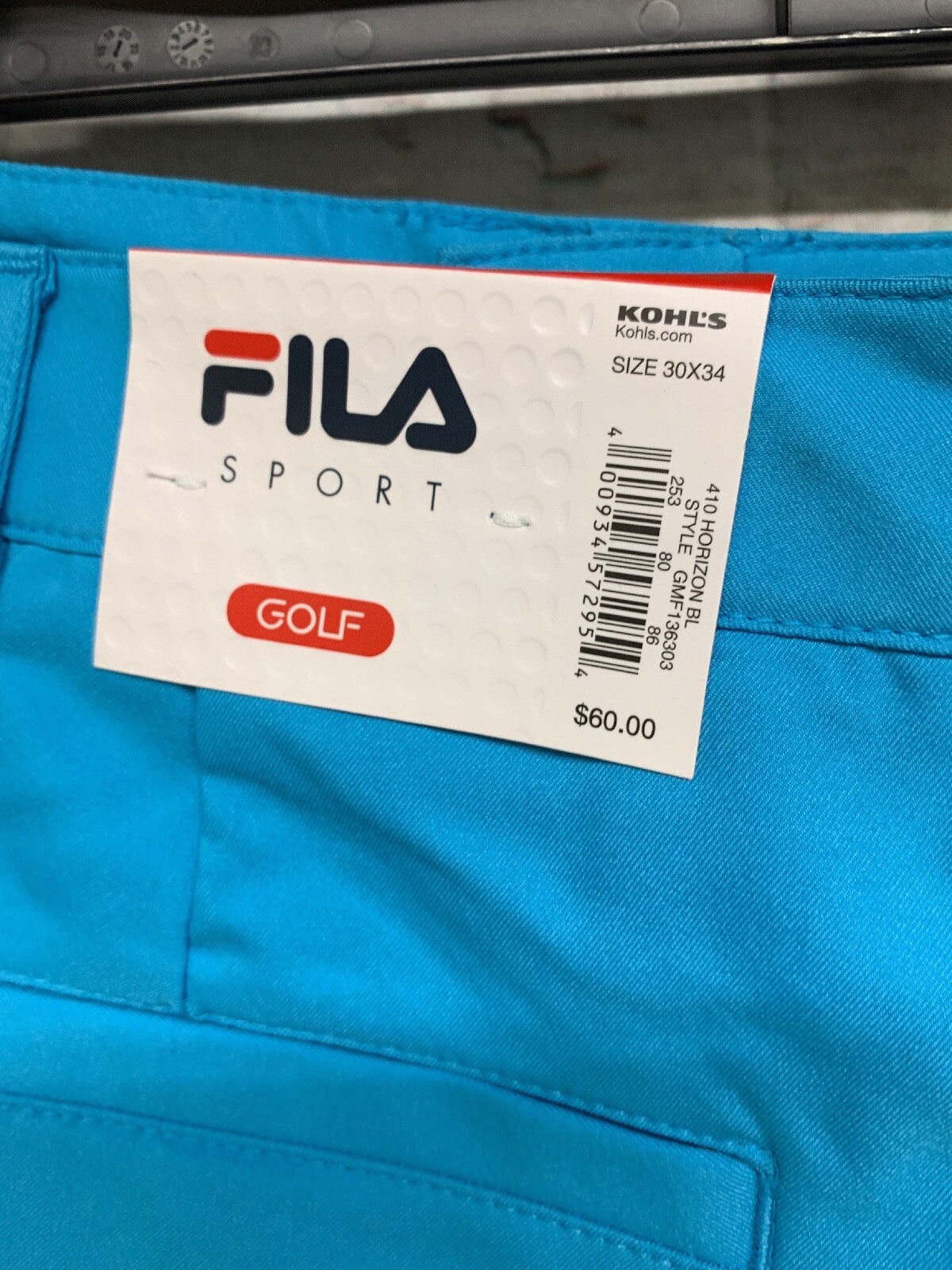 Men’s Golf Pants Fila Size 30x34 Slim Straight Horizon Blue NWT (3935