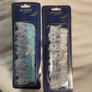 Modern Romance Bridal Wedding Blue w/Lace Garters - Keep & Toss Garters - NEW!