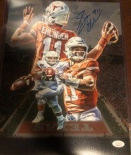 Sam Ehlinger signed Texas Longhorns 11x14 B JSA