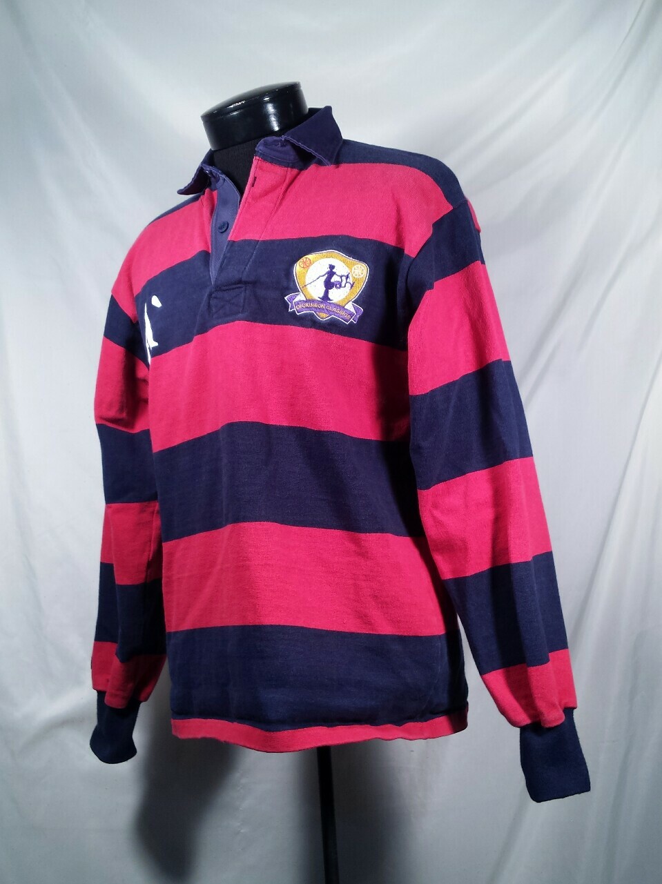 Rugby Wear Barbarian Shirt Polo Red Blue Striped Long… Gem
