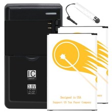 Large Capacity 2x 3220mAh battery Universal Charger Stylus for LG Aristo 2 Plus