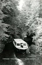 Cold Water Canyon The Hole RPPC Mark Twain Tour Boat RPPC aerial view Postcard