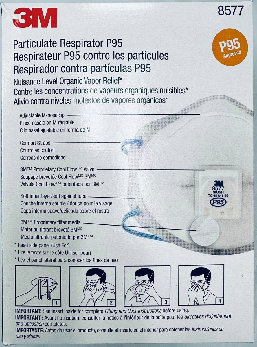 3M 8577 Particular Respirator With Valve Box 10 Ea | eBay