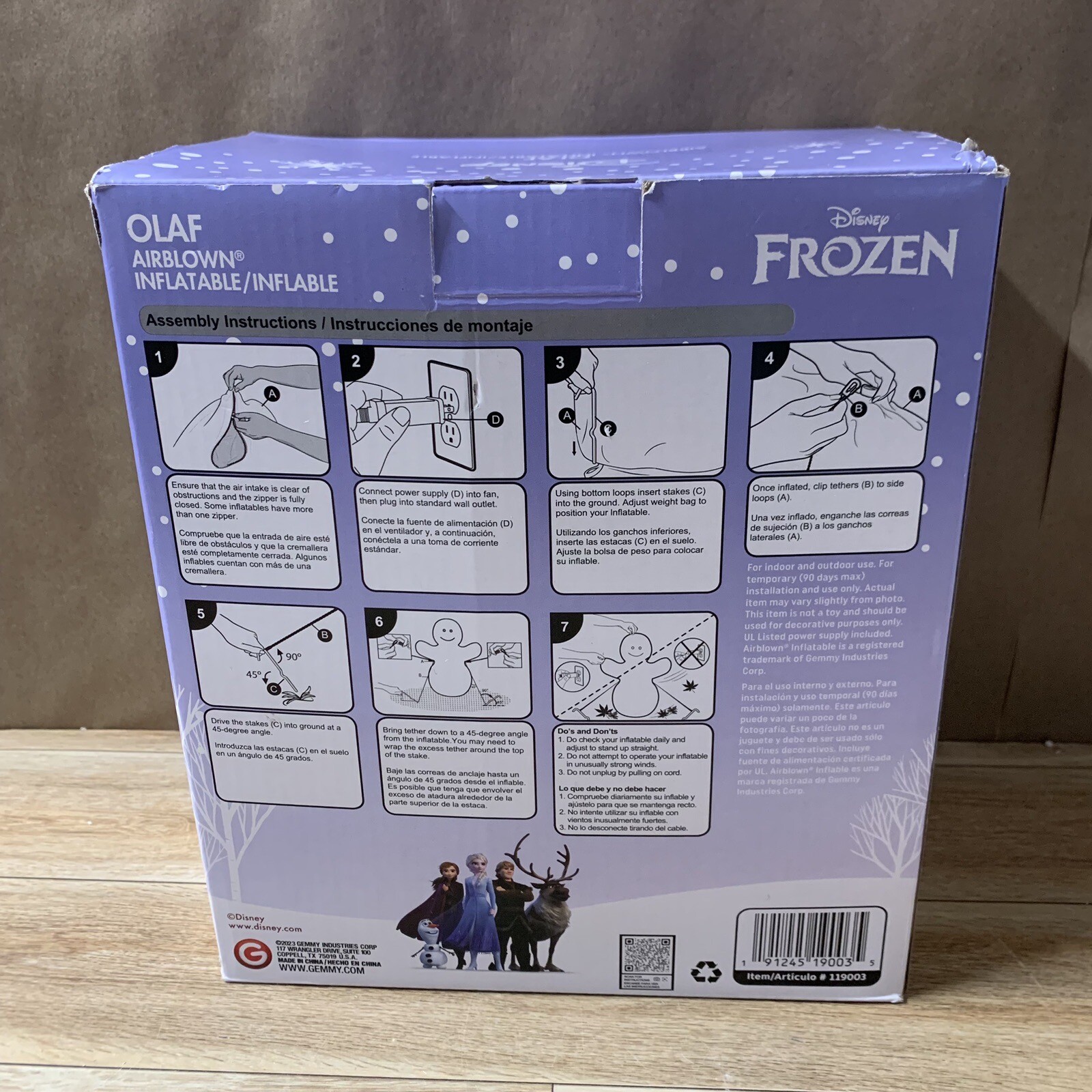 4 ft Stand Up Olaf Airblown Disney Frozen Christmas Light Up Blow