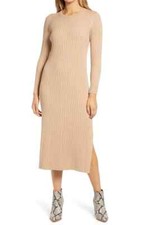 Wayf Womens Beige X Dede Emily BFF Collection Hollie Sweater Dress Size M