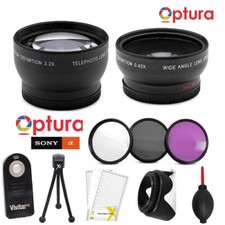 SONY ALPHA A6000 PREMIUM HD 40.5MM WIDE ANGLE LENS  TELEPHOTO ZOOM FILTERS