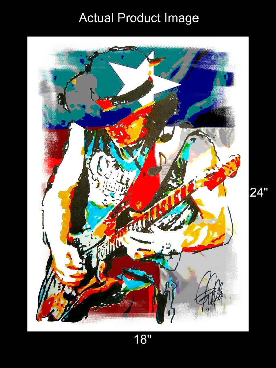 Stevie Ray Vaughan SRV Blues Rock Texas Music Print Poster Wall