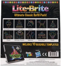 Lite Brite Ultimate Classic Refill Pack - Celebration Theme - 10 Reusable Templa