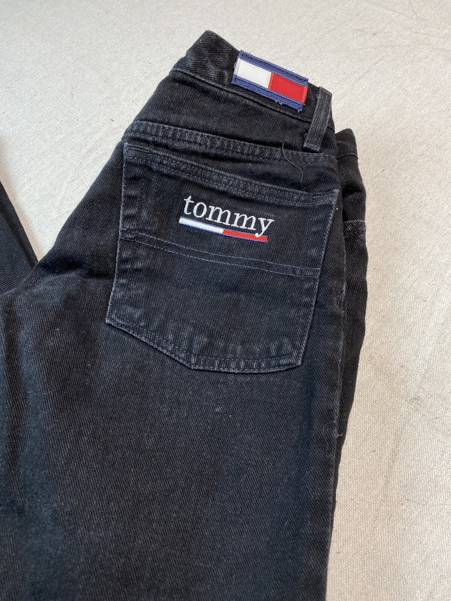 Tommy Hilfiger Vintage Jeans 5/30 Black Denim Straight Leg Tommy Hilfiger Vintage Jeans 5/30 Black Denim Straight Leg