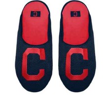 New Original Men MLB Cleveland Guardians FOCO Big Logo Colorblock Mesh Slippers