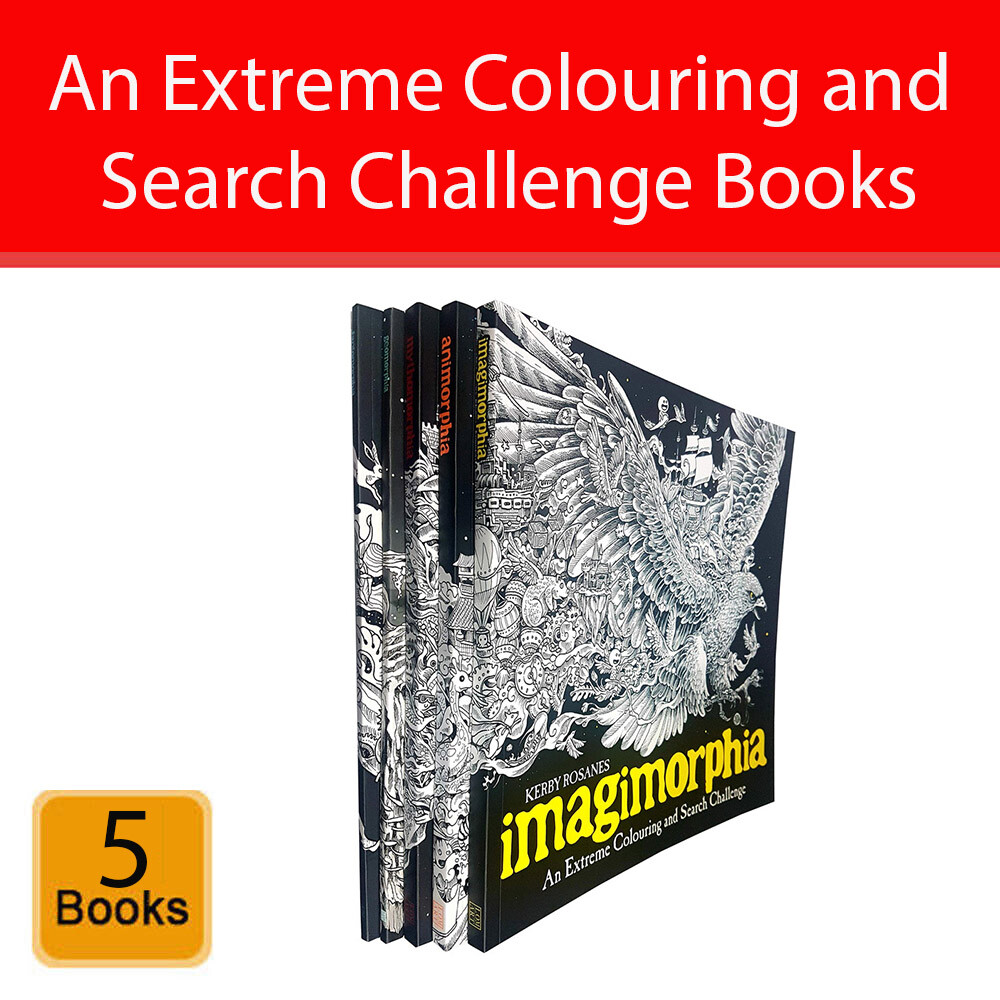 An Extreme Colouring & Search Challenge Series 5 books set by Kerby Rosanes NEW