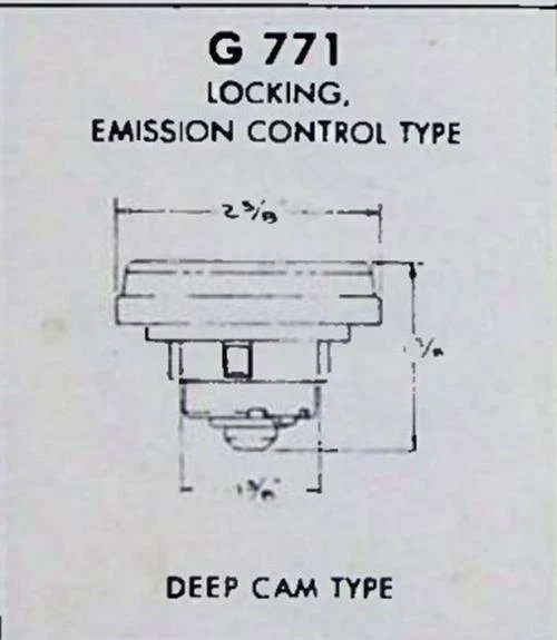 Крышка бензобака с запирающейся стойкой: G-771 Chev GMC AMC Chrysler Dodge автомобили грузовики 1964-79 - Изображение 2 из 4
