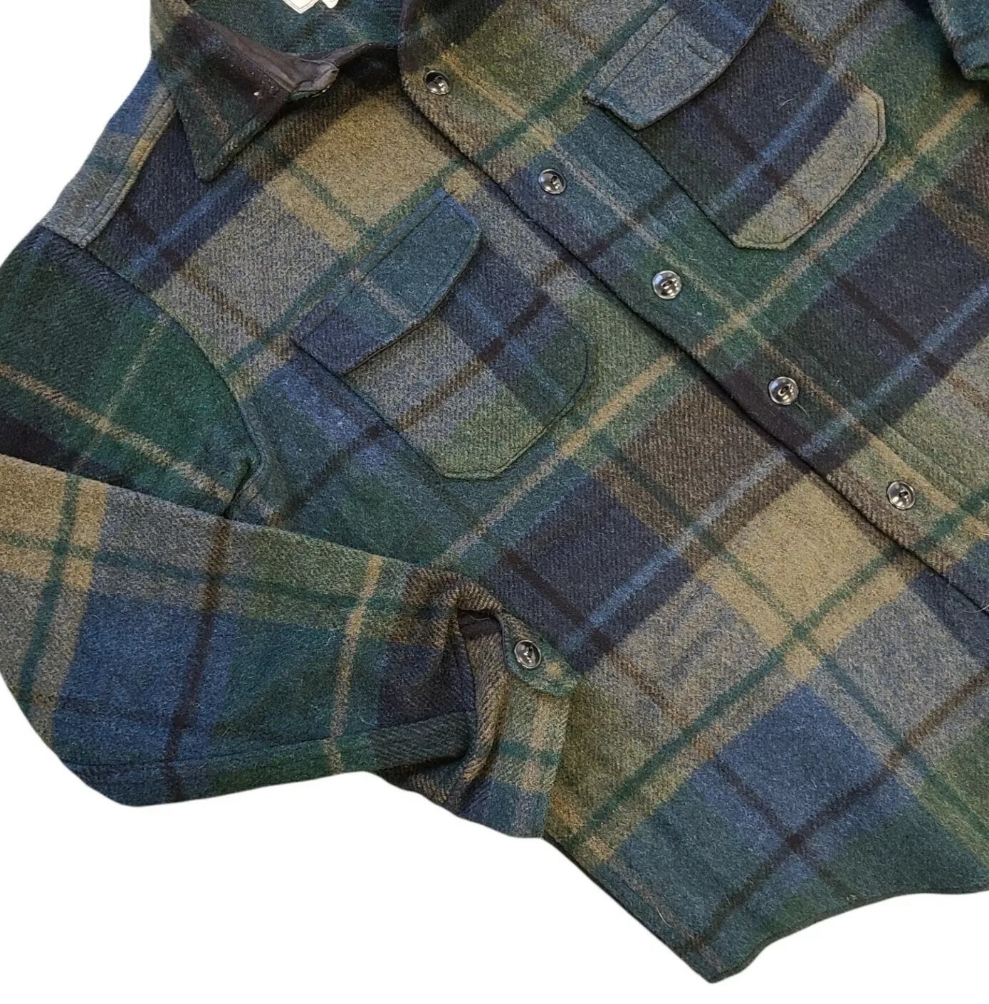 Vintage 1950's Melton Wool C.P.O Plaid Shirt Heavy Warm