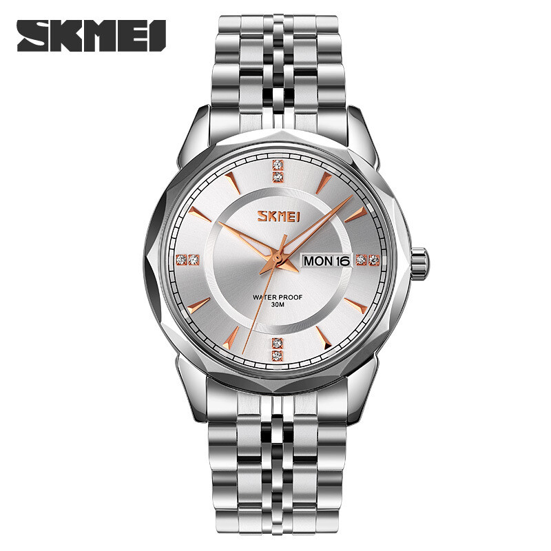 Stainless Steel Warterproof Men Male Wristwatch Business SKMEI 9268 Quartz  Watch
