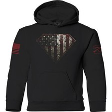 Grunt Style Youth Super Patriot 2.0 Pullover Hoodie - Black