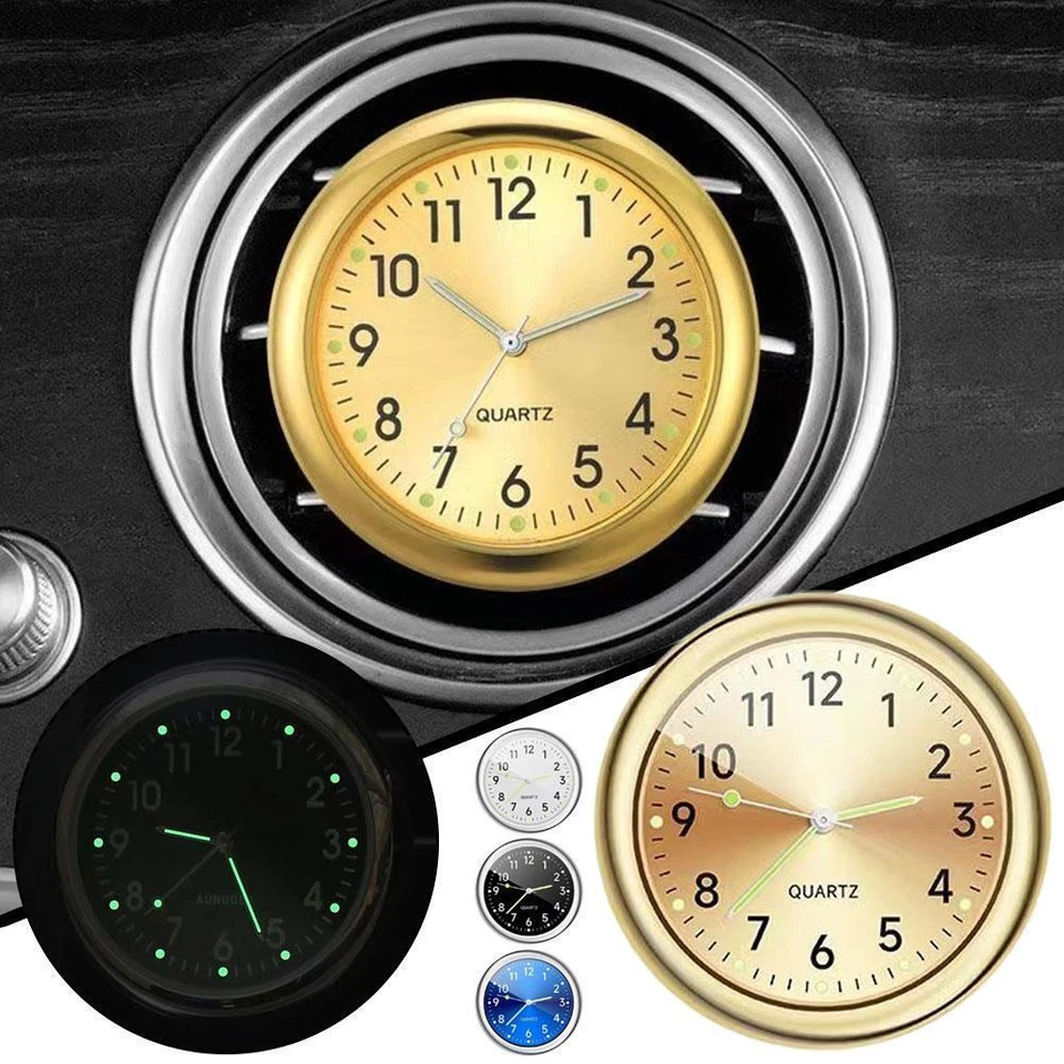 Pocket Small Mini Luminous Quartz Analog Watches Stick-On For Car/ Clock E6H4 - Image 2 of 4