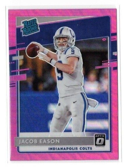 2020 Donruss Optic JACOB EASON RC RATED ROOKIE PINK PRIZM #162 COLTS HUSKIES