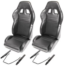 2x TA TECHNIX Sportsitz Halbschale links+rechts +Laufschienen schwarz Kunstleder