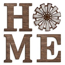 VGICH Farmhouse Wall Decor Home Sign with Wooden Windmill for O, Rustic Hangi...
