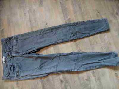H&M LOGG coole skinny Hose grau Bikerstil Gr. 36 vFK717 