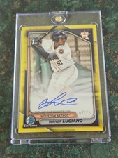 WANER LUCIANO 2024 BOWMAN CHROME 1ST YELLOW REFRACTOR AUTO 59/75