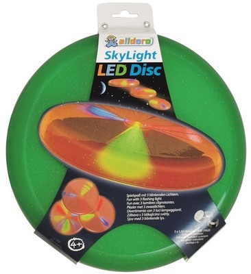 Green alldoro 63017 Sky Light Disc, Wurfscheibe Ø ca. 27 cm, Frisbeescheibe mit 