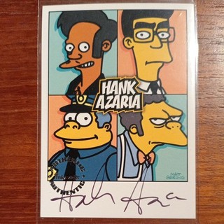 Hank Azaria 2001 Inkworks Simpsons Mania #A3 Autogramm AUTO KARTE Bongo Comics