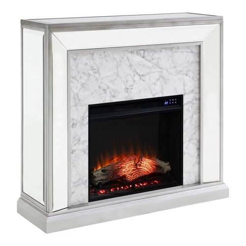 Southern Enterprises Trandling Mirrored Electric Fireplace