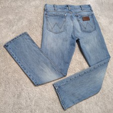 Wrangler Retro Jeans Mens 34x32 Blue Slim Straight Denim Cowboy Rodeo Western