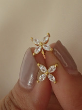 2CT Marquise Cut Diamond Lab-Created Womens Stud Earrings 14K Yellow Gold Plated