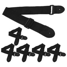 8Pcs Replacement Black Nylon Guitar Straps Adjustable Durable Bass Guitar Sling