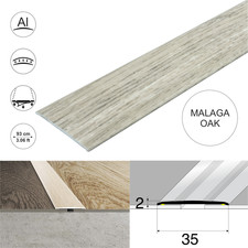 FLAT SELF ADHESIVE ALUMINIUM WOOD EFFECT DOOR EDGING BAR-TRIM-THRESHOLD-35mm A08