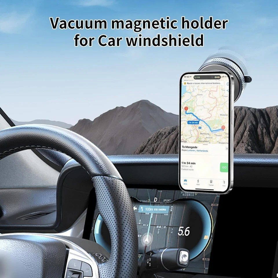Supporto magnetico per telefono da auto pieghevole girevole a 360° per aspirates - Immagine 4 di 4
