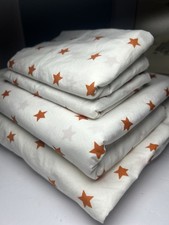 Pottery Barn Kids Organic Star Twin, Sheet Set Orange Set W 2 Pillow Cases