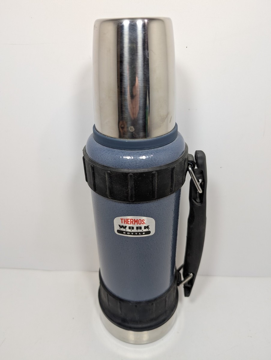 Thermos Works Series 40oz Insulated Gun Metal Blue Bottle 2520T2B