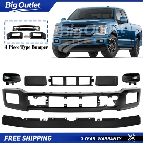 Front Bumper Face Bar Primed Steel & Fog Lights Kit For 2018-2020 Ford F-150  ✅