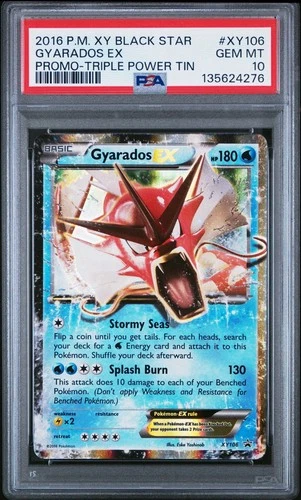 2016 Black Star Promo Triple Power Tin #XY106 Gyarados EX PSA 10 POP 310