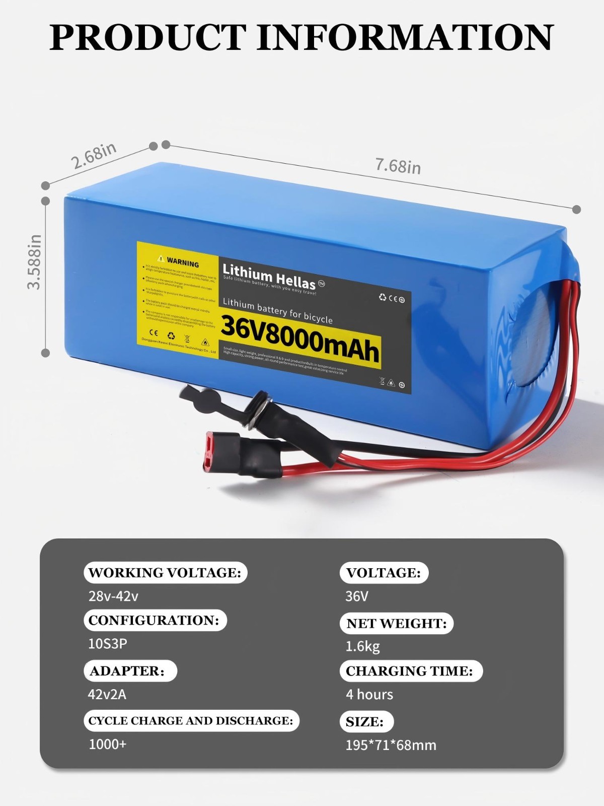 52V 48V 36V Electric Bicycle EBike Scooter Li-ion Battery 8Ah-20Ah With BMS