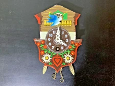 Vintage MCM Miniature 6” Tall CUCKOO Clock from GERMANY for Parts or Repair
