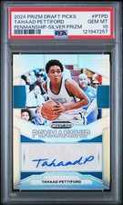 PSA 10 - TAHAAD PETTIFORD Auto - 2024 Prizm Draft Picks Penmanship Rookie SILVER