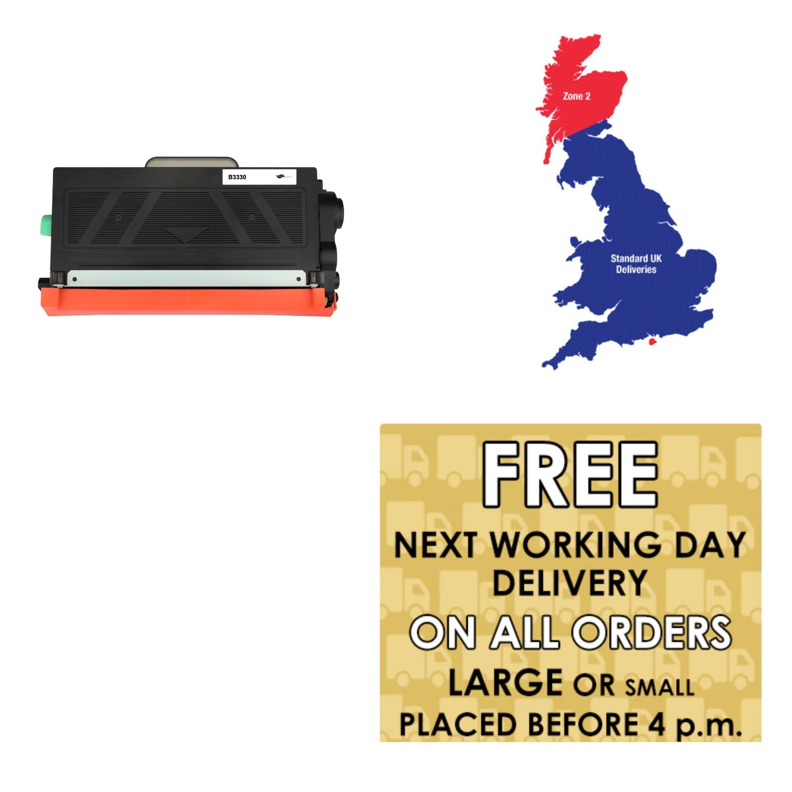Toner for Brother DCP-8250DN Printer TN3330 Cartridge Black Compatible