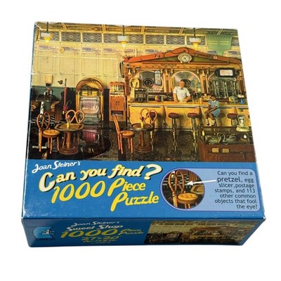 Ceaco Joan Steiner's Can You Finden ? Sweet Shop 1000 Puzzle Kiste Kleidung Neu
