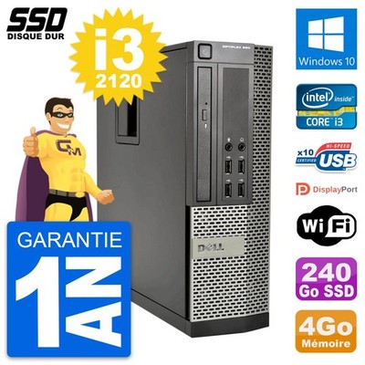 PC Dell OptiPlex 990 SFF Intel Core I3-2120 RAM 4GB SSD 240GB Windows 10 Wifi