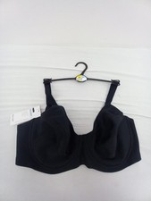 Ex M&S Underwired Full Cup Bra 36F Black With lace -Ref 1007