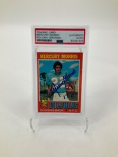 MIAMI DOLPHINS MERCURY MORRIS SIGNED TRADING CARD PSA/DNA AUTHENTICATION