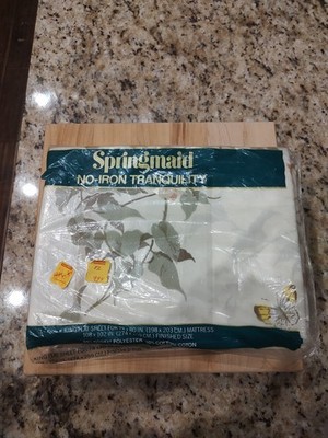 Vintage Springmaid No-Iron Tranquility King Flat Sheet New