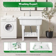 Utility Sink Laundry Tub with Faucet Basement for Laundry Room Garage Shop