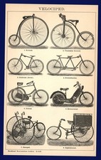 Druck anno 1899 - Fahrrad Lastenrad Tandem Hochrad Dreirad Moped Velociped Velo